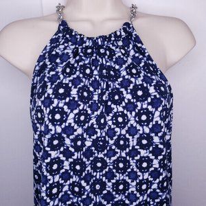 Michael Kors Halter Tank Top Silver Chain Sleeveless Swing Small LIKE NEW